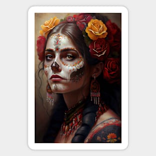 Day of the dead V1 - Women Oil paint Magnet